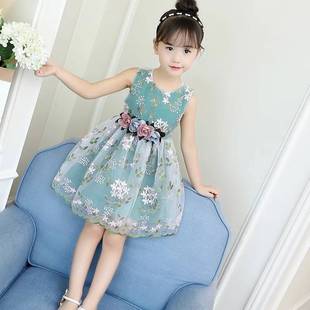 女童连衣裙夏装2024新款超洋气韩版时髦中大童两件套儿童装潮衣