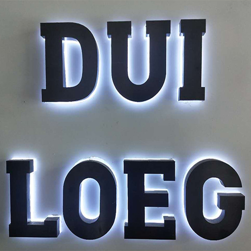 现代门头招牌文字定做 精品不锈钢背发光字led迷你广告字设计定制