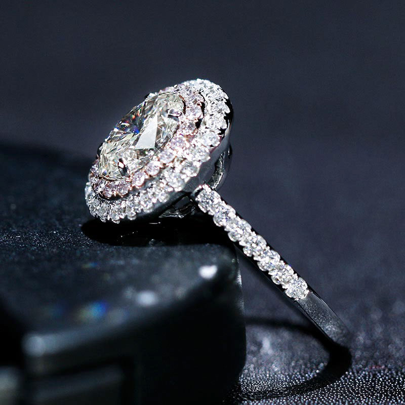 gic证书1.03克拉 颜色i-j 净度si 18k金钻石戒指