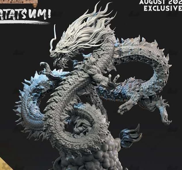 青龙王东海龙王巨龙兽3d打印图纸素材模型手办stl格式源文件