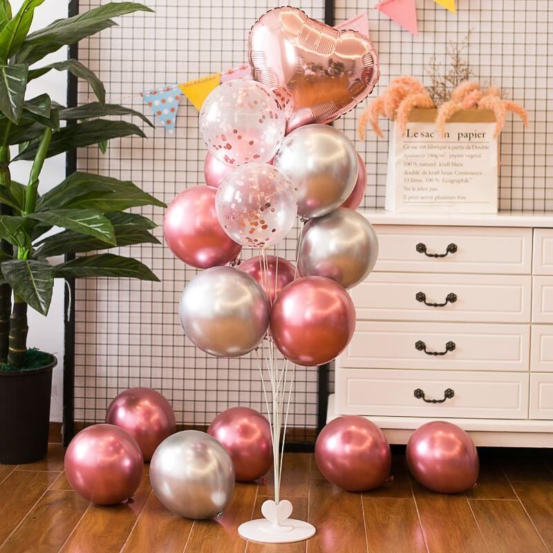 生日氛围感场景装饰布置派对落地支架气球圣诞节立柱桌飘带灯