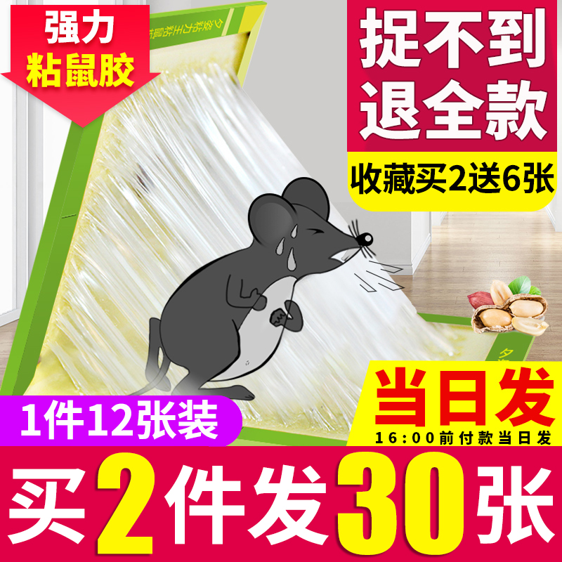 粘抓老鼠贴笼胶夹药粘鼠板强力捕鼠灭鼠器神器克星正品家用一窝端优惠券