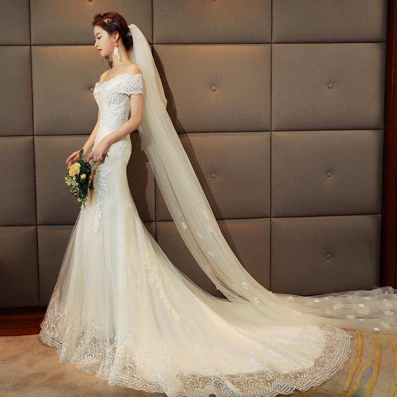 quality goods Wedding dress 2018 new pattern Spring bride marry Korean Self cultivation Show thin Off Shoulder Fishtail wedding dressin the Women's clothing/Boutique , Wedding/Cheongsam/Formal dress , Wedding  category - from Buy2taobao.com to provide professional Taobao agent buy service
