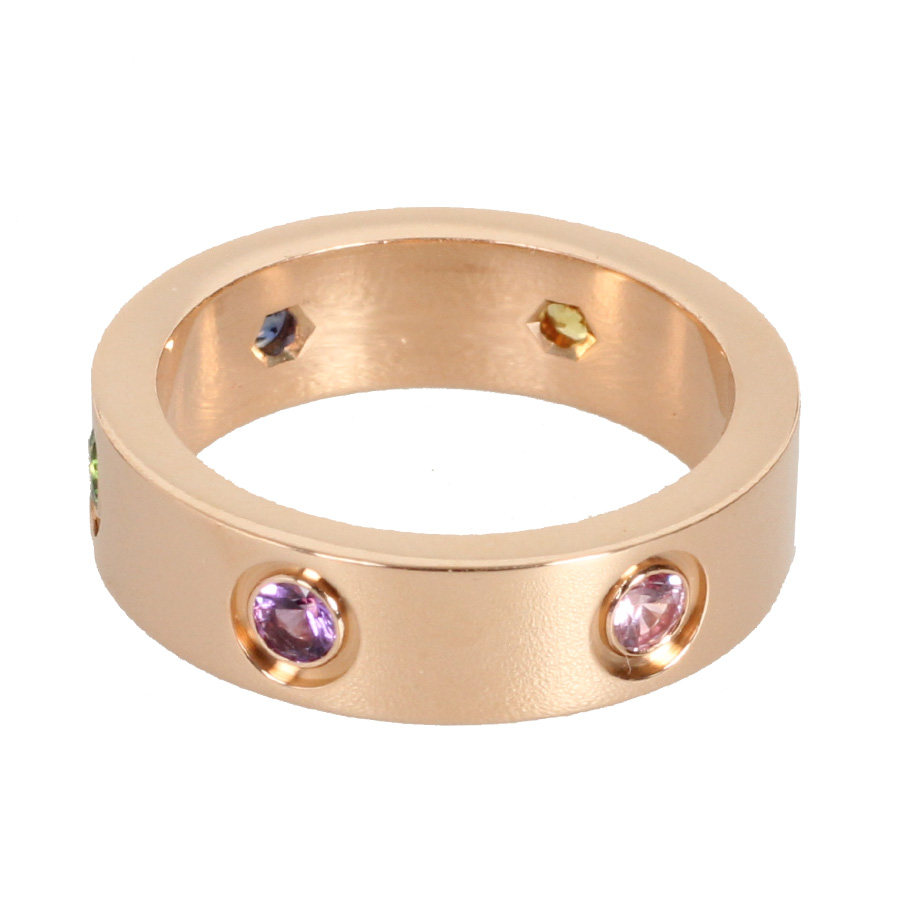 [9.8新] cartier/卡地亚 love 750玫瑰金彩宝54号女士戒指