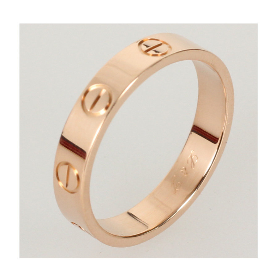 [9.8新] cartier/卡地亚 750玫瑰金窄版52号戒指