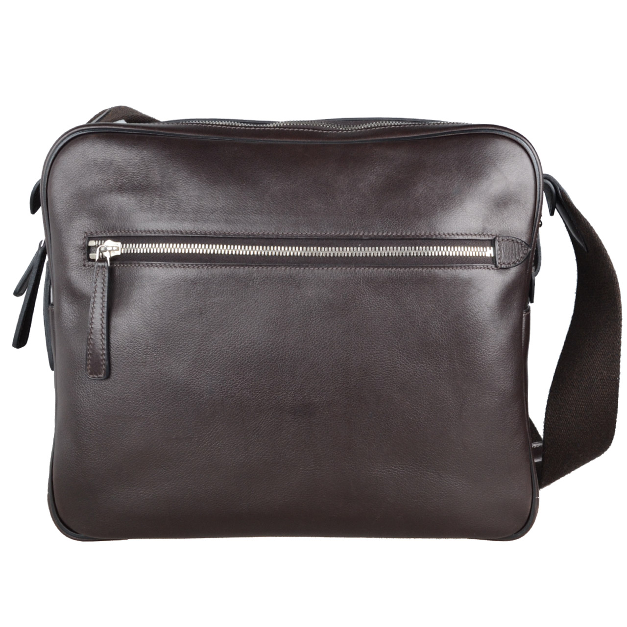 [即刻拍][9.5新]爱马仕带发票男士牛皮单肩包斜挎包男包杭州购入