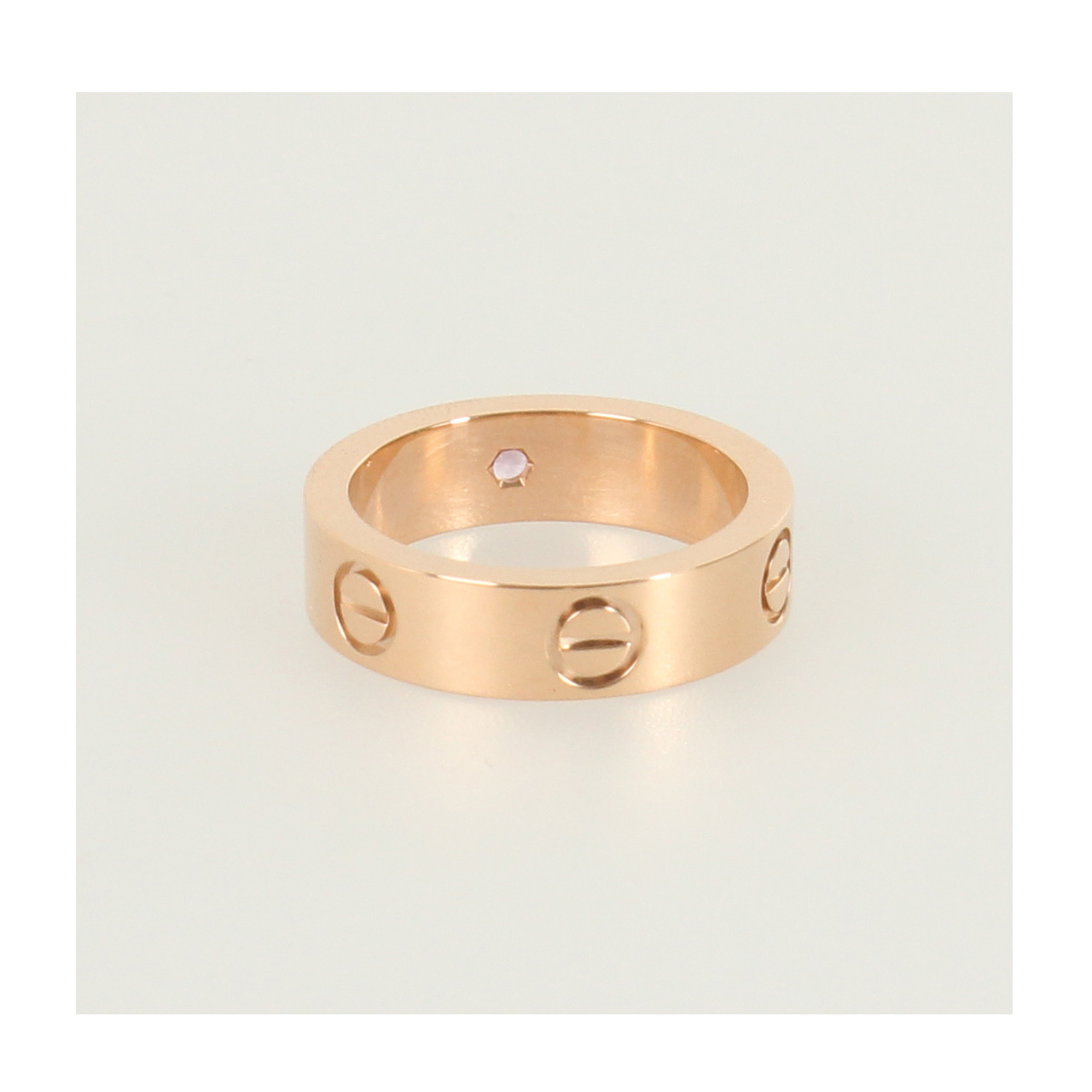 【9.8新】展示品 cartier/卡地亚 750玫瑰金粉色蓝宝石54号戒指