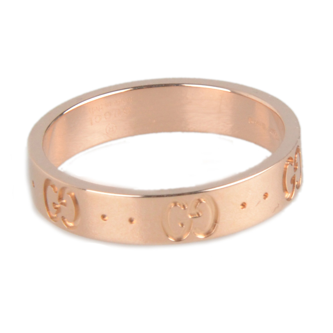 [9.8新]古驰gucci女士750玫瑰金窄版14号戒指