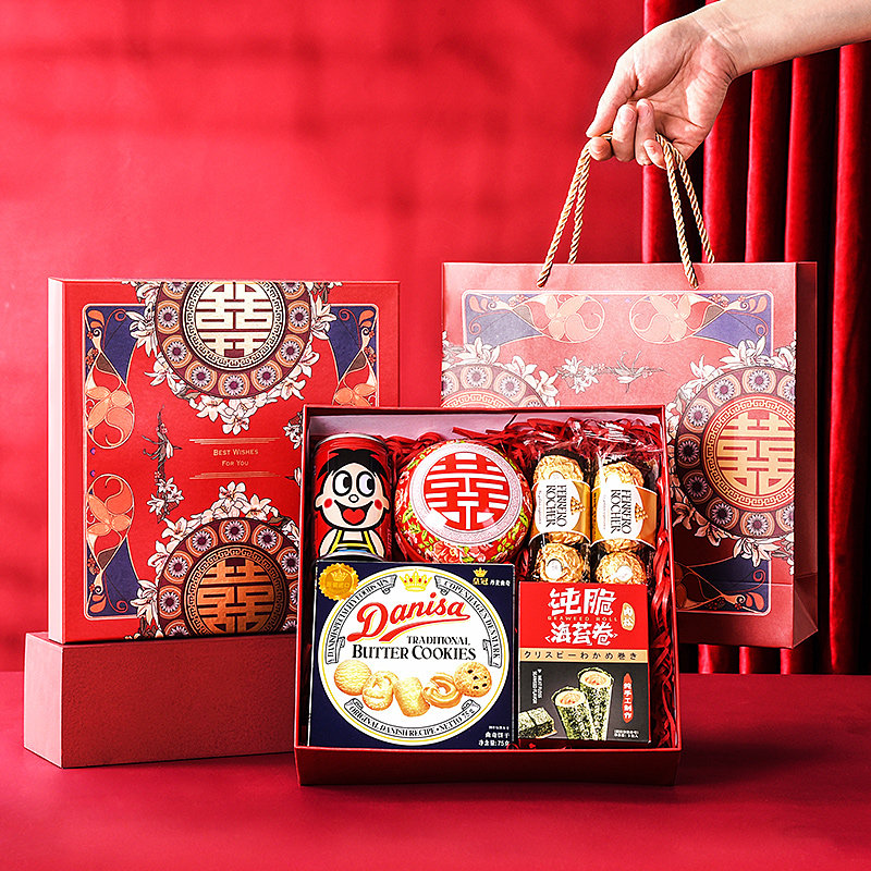 结婚回礼礼盒套装喜糖成品含糖订婚宴回礼伴娘伴手礼糖果巧克力盒