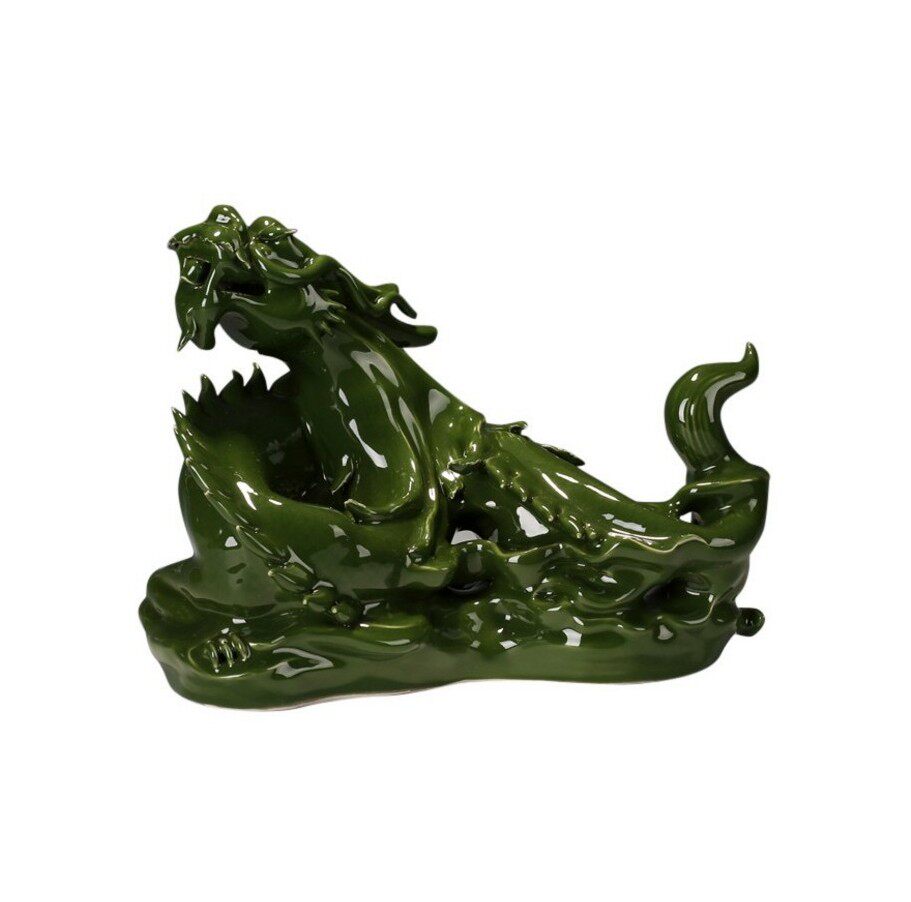 雕塑泰斗中国工艺美术大师刘远长 高温色釉雕刻 千禧龙