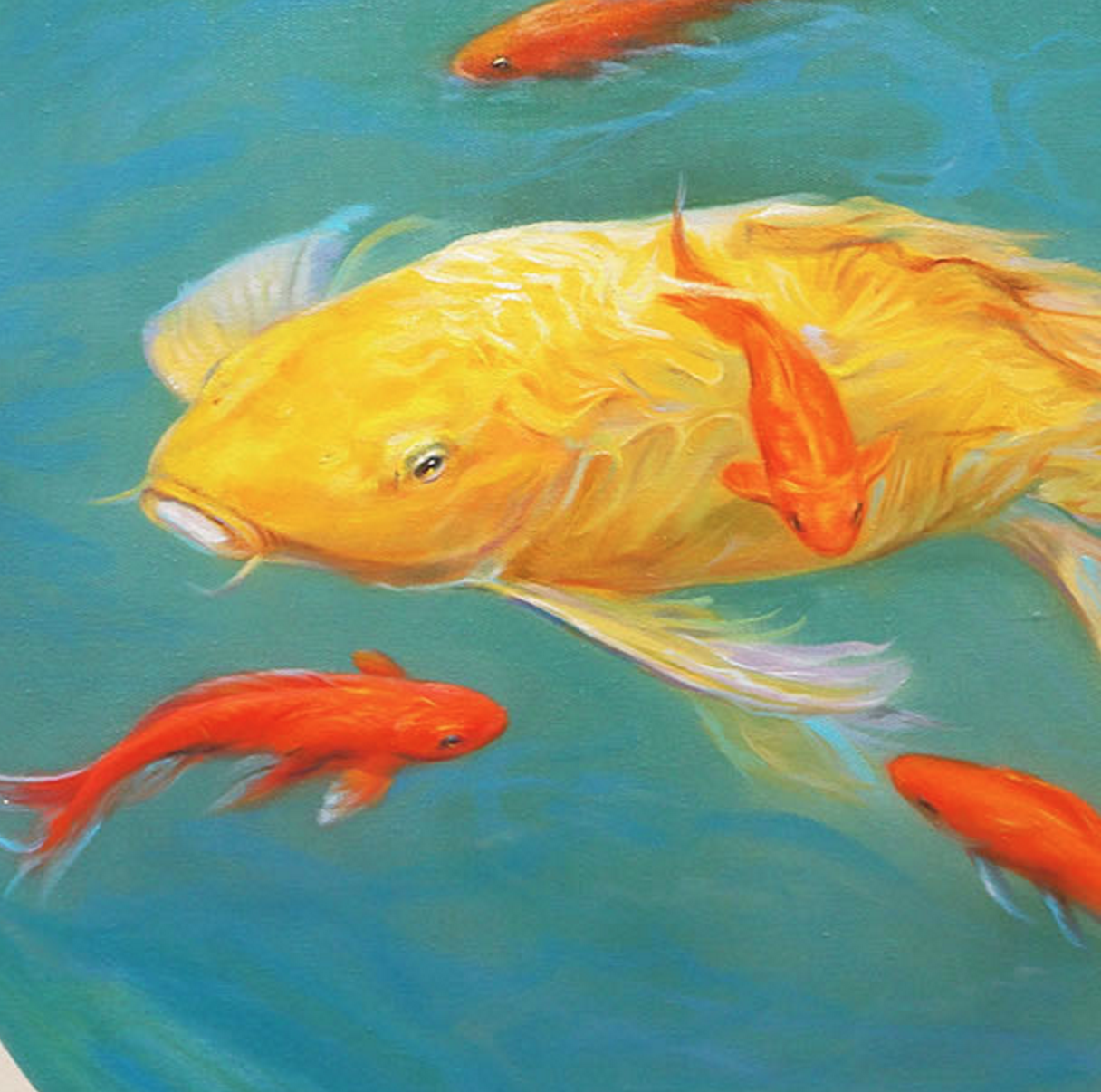 【直供】林书荣《金色鱼》布面油画