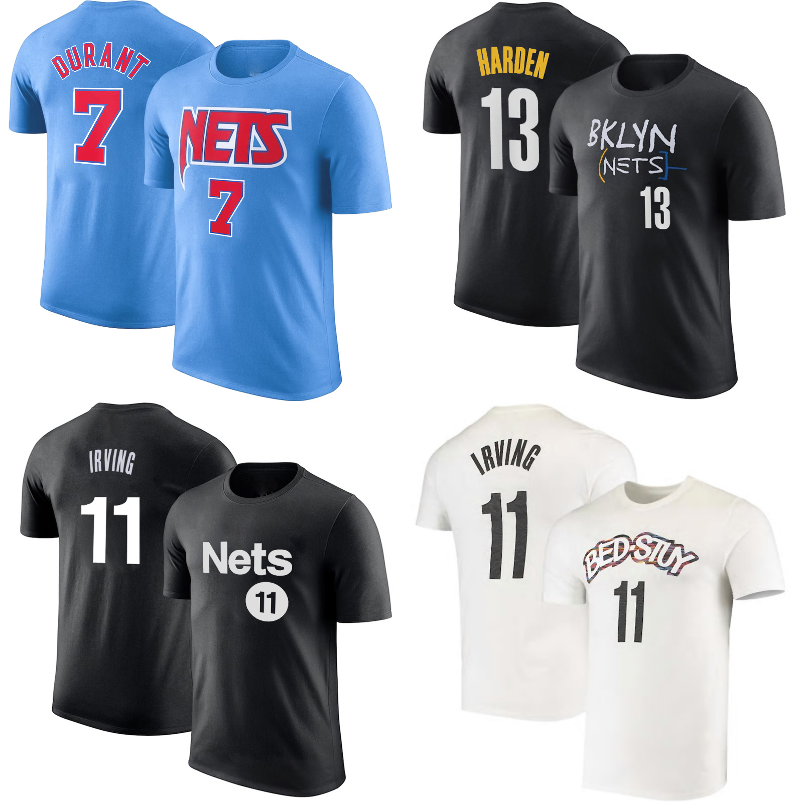 欧文杜兰特t恤篮网队城市版11号球衣7号衣服篮球哈登13号短袖男装
