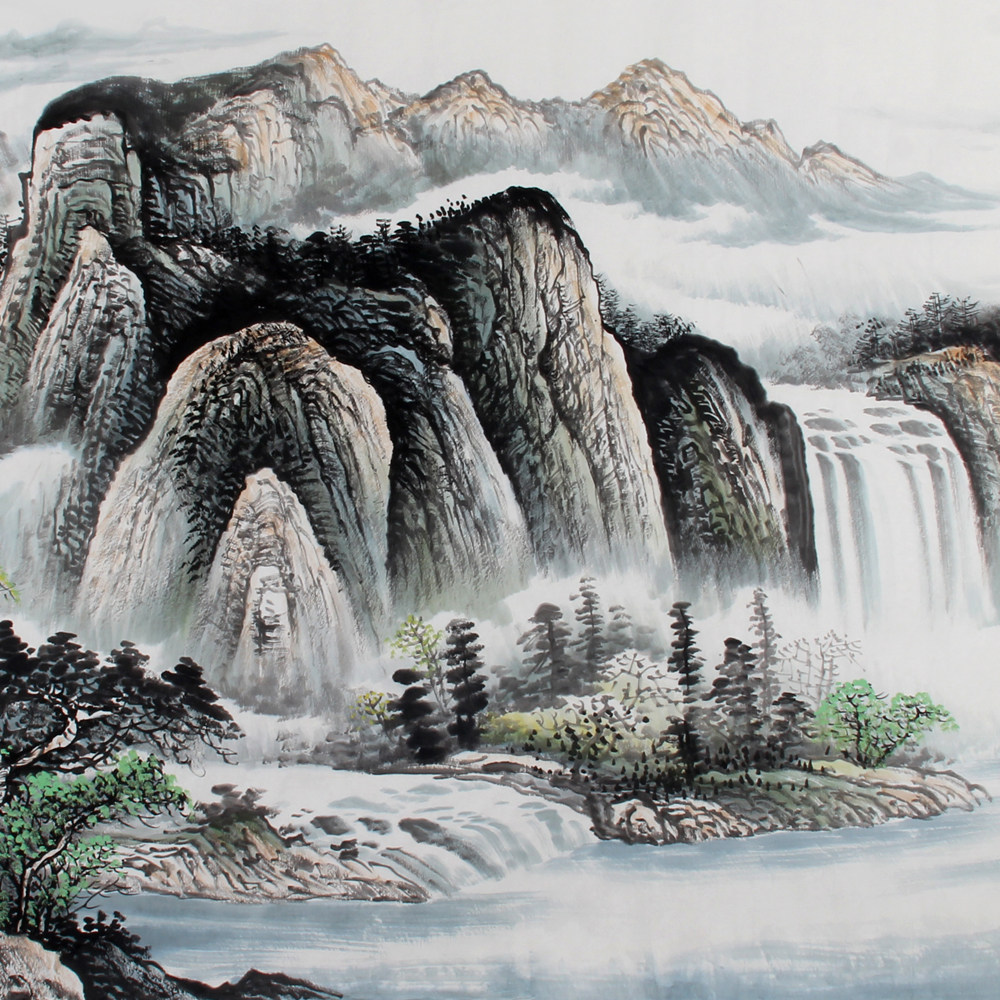 王岩《精品山水小八尺 春山雅居》