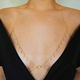 欧美时尚珍珠水晶性感身体链女 金属链海边旅游装饰胸链乳链饰品