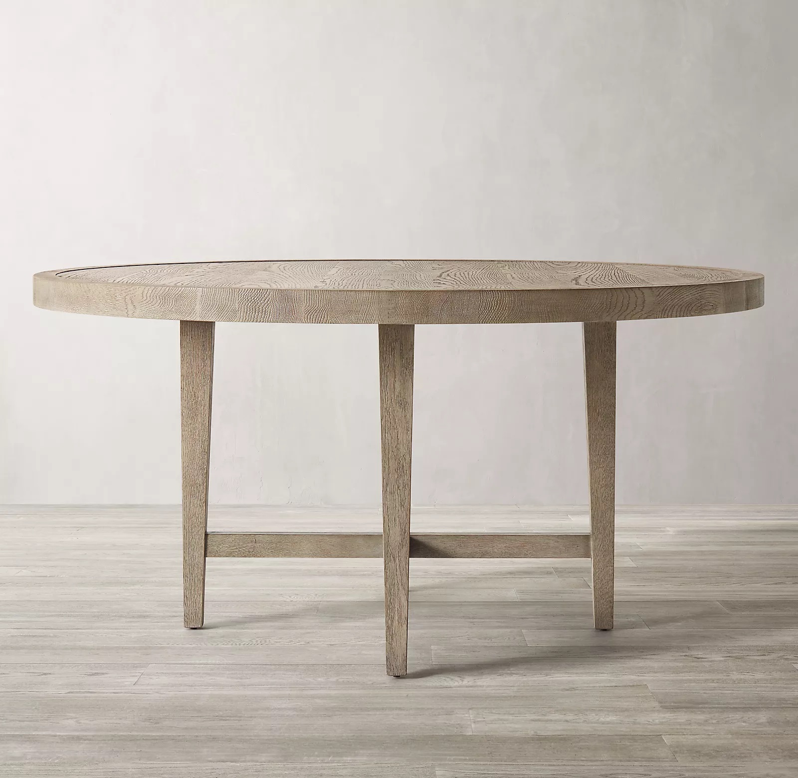 美国RH家具现代简约全实木家用餐桌美式乡村复古小户型圆形桌子