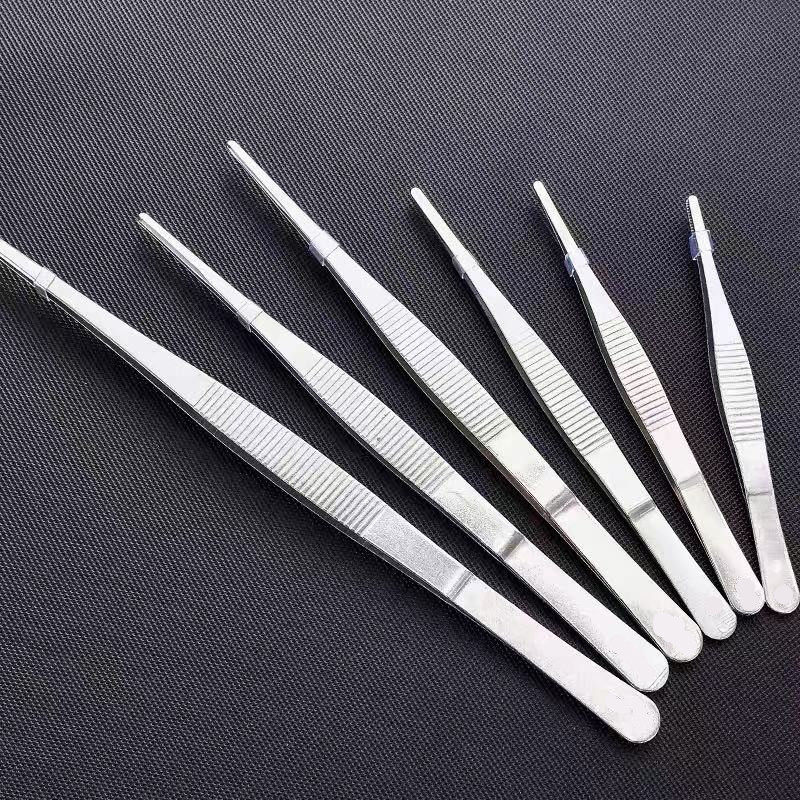 不锈钢医用防静电工具镊子手术组织镊齿镊敷料镊圆头有齿有钩眼科