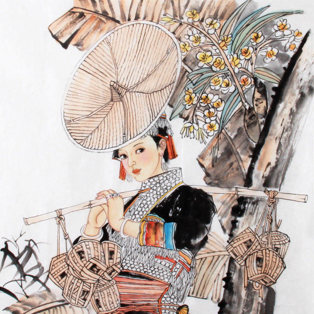 张鸿飞《精品人物系列 偶遇图》中国美术家协会会员