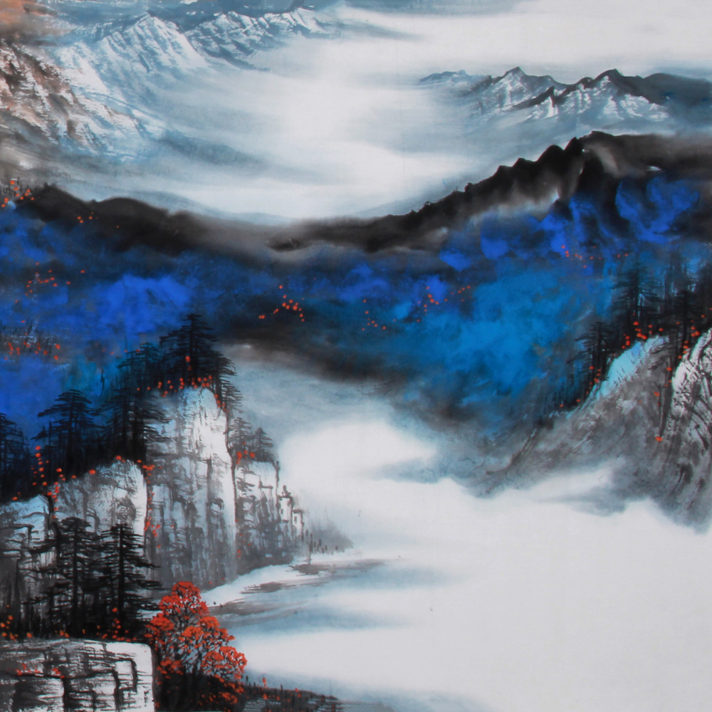 陈亮《精品泼彩山水系列小六尺 昆仑神韵》省美协