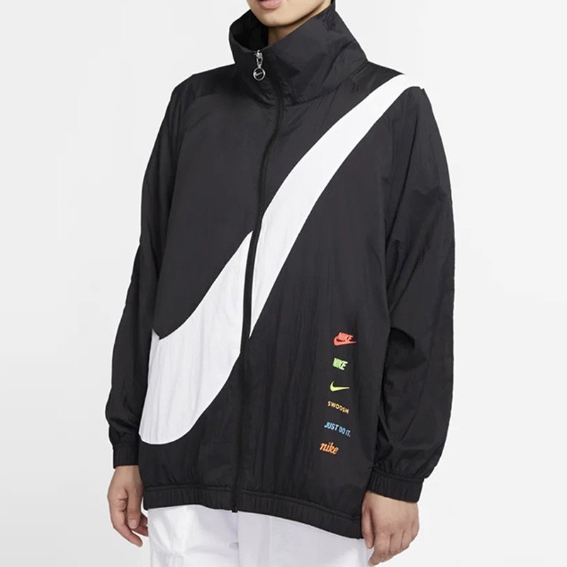 nike耐克女春秋新款立领大logo 梭织轻薄外套 da0981-010 巴掌