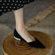 法式优雅~ 超气质！小众设计珍珠低跟浅口单鞋女时尚真皮尖头瓢鞋