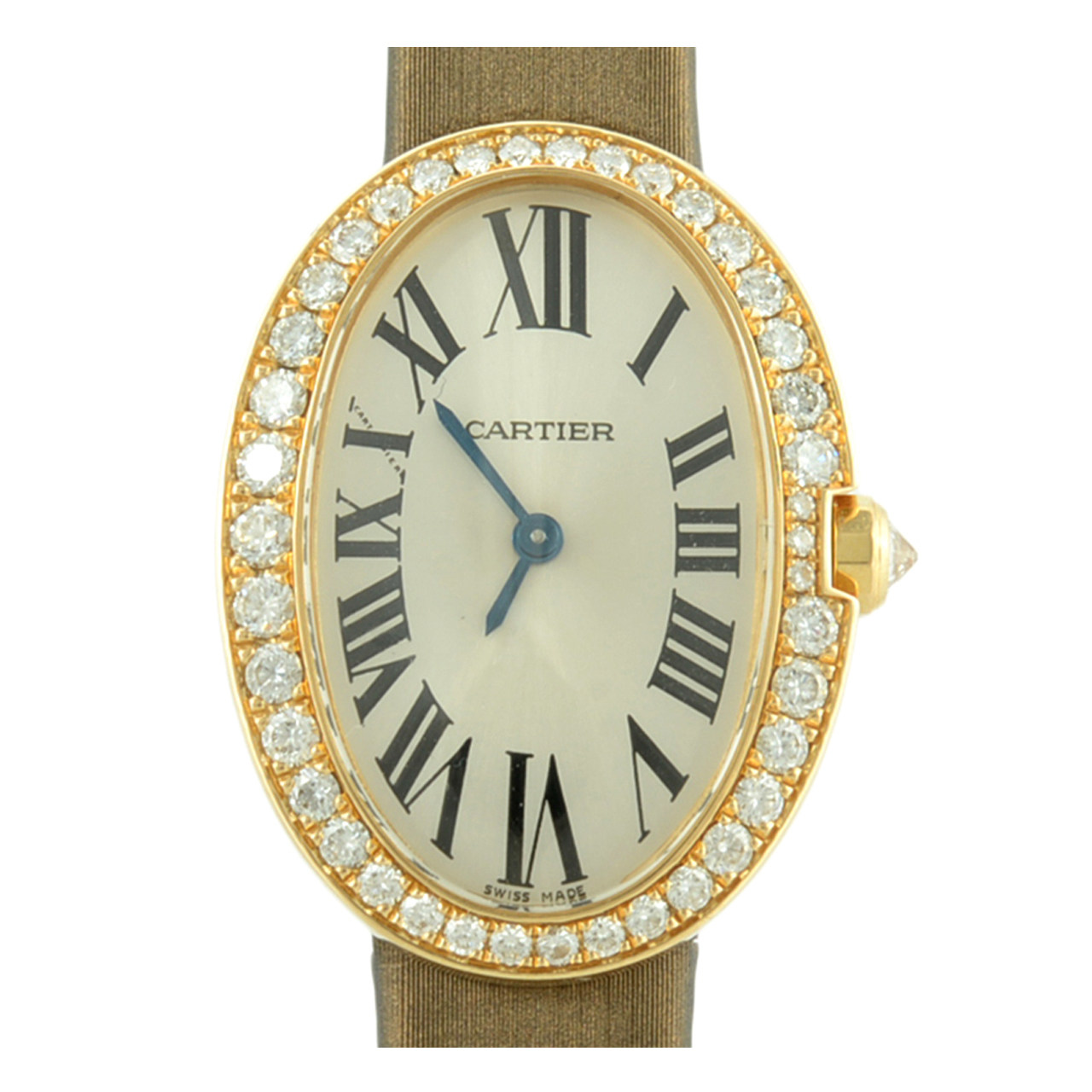 【9.5新】卡地亚石英女表浴缸系列 黄金 镶钻