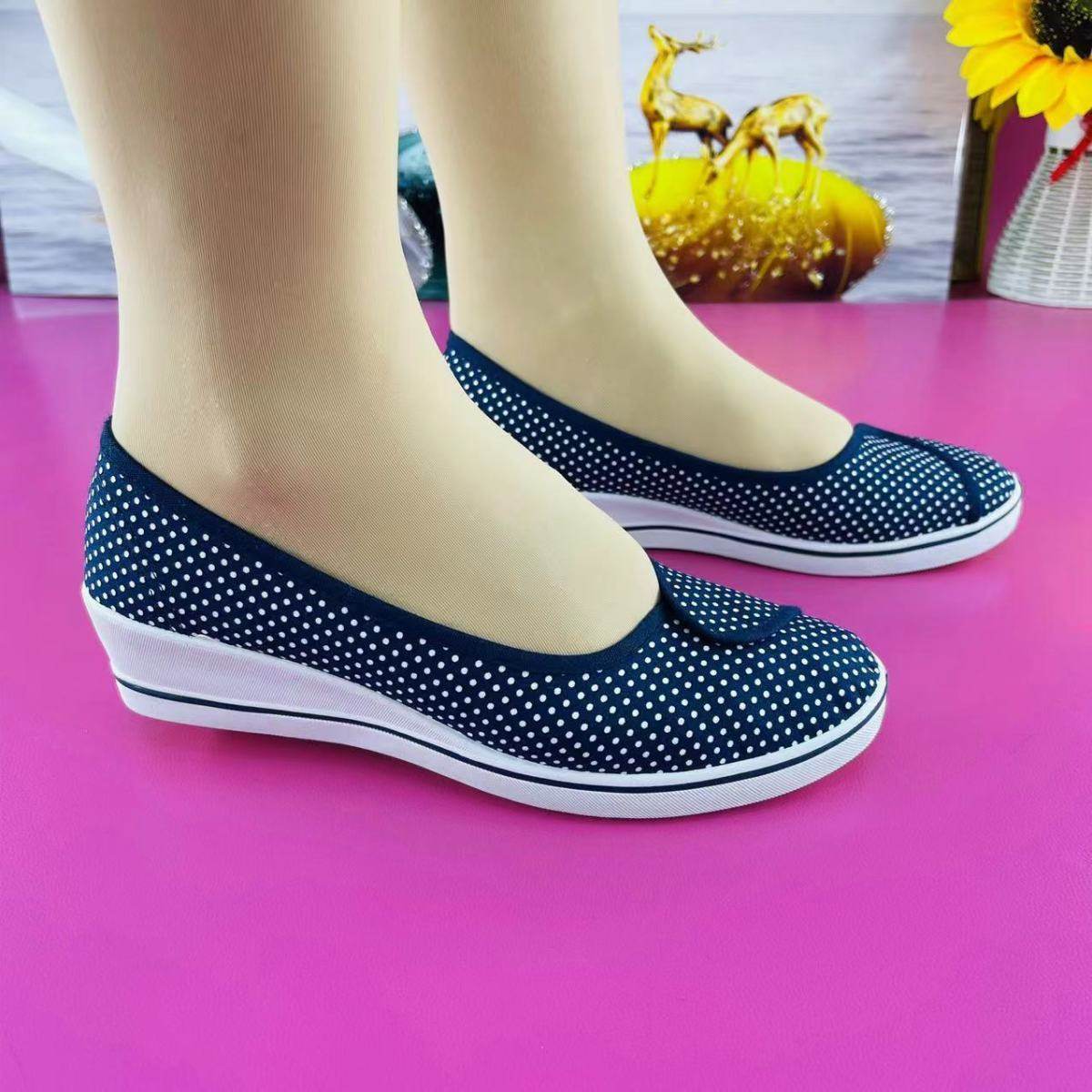 听海老北京一字精品护士鞋内增高 老北京布鞋女妈妈