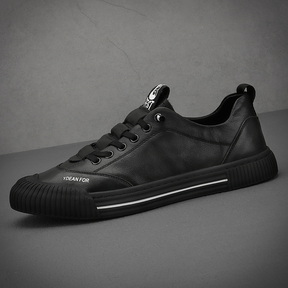 2020秋季新款真皮运动休闲鞋男潮鞋百搭小耳朵板鞋平底套脚皮鞋男