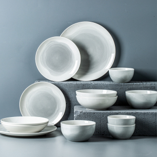 家用釉下彩新中式陶瓷餐具2024新款碗盘碗碟套装高级感碗筷组合