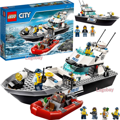 lego乐高60129城市警察巡逻艇克鲁克船骗子的逃生艇拼装积木玩具