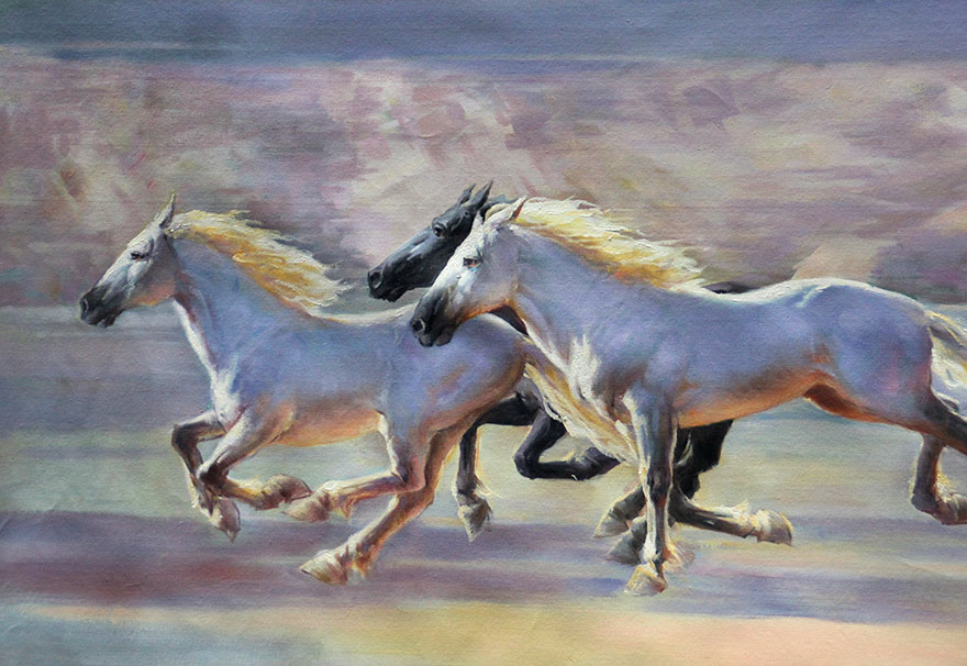 金永旺《天马行空》已裱 88*280cm