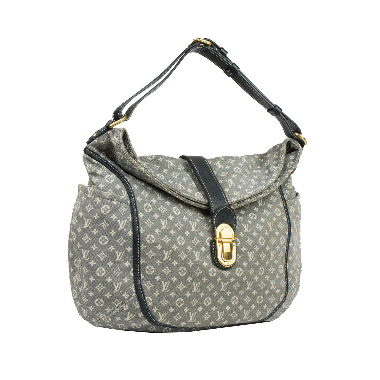 [9.5新]路易威登lv女士灰色帆布手提包be509