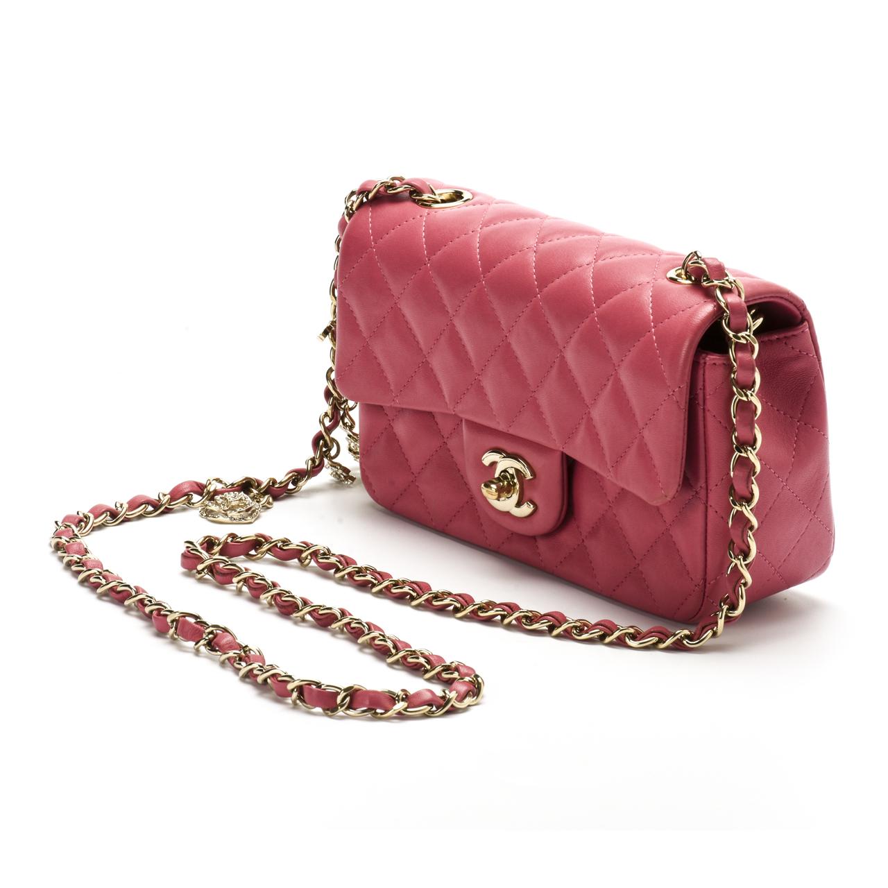 [9.5新]香奈儿chanel女士cf大mini山茶花链条包ab1888