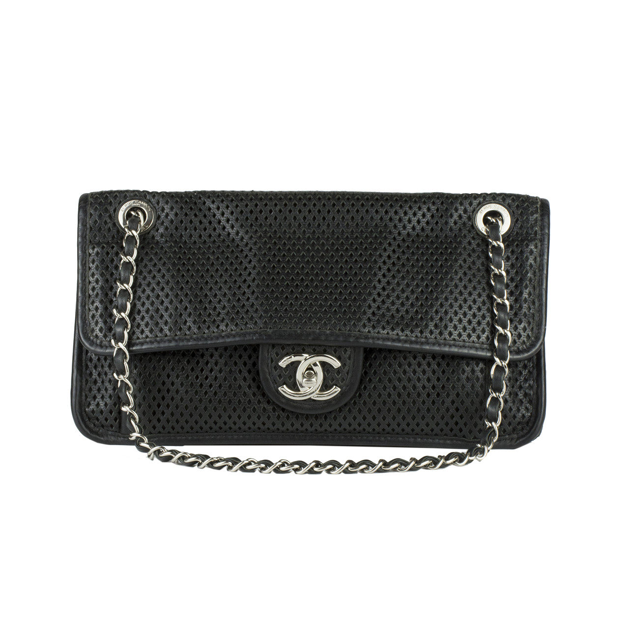 [9.5新]香奈儿chanel女士cf镂空季节款黑色链条单肩包be503