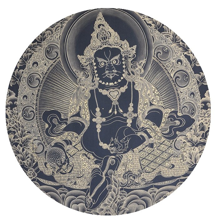 高76cm 黑金黄财神 尼泊尔手绘唐卡 tj39