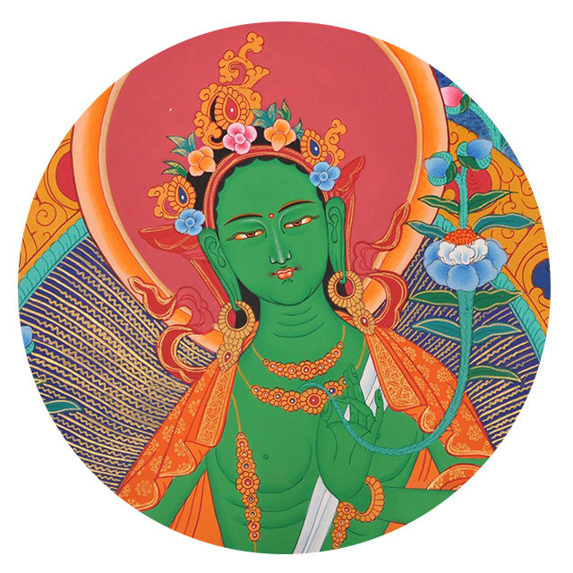 【结缘价】绿度母 高50cm 宽35cm 尼泊尔手绘唐卡 tg71