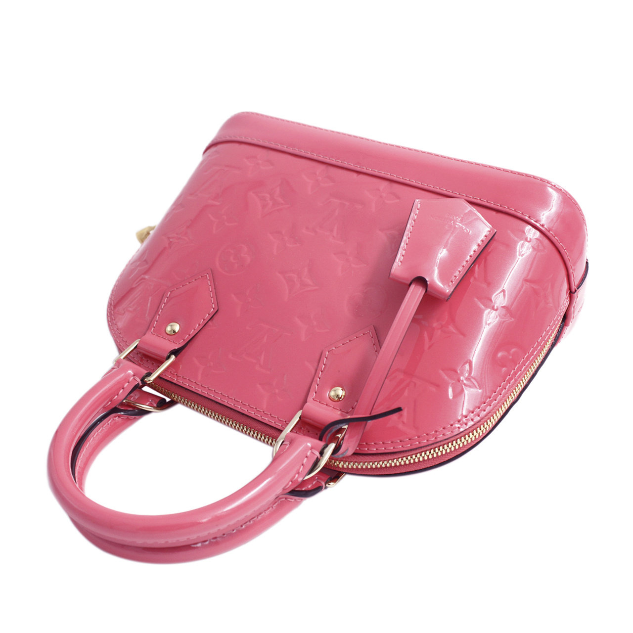 [99新]lv alma bb 小号手袋 荧光粉女士贝壳包手提包 可肩背