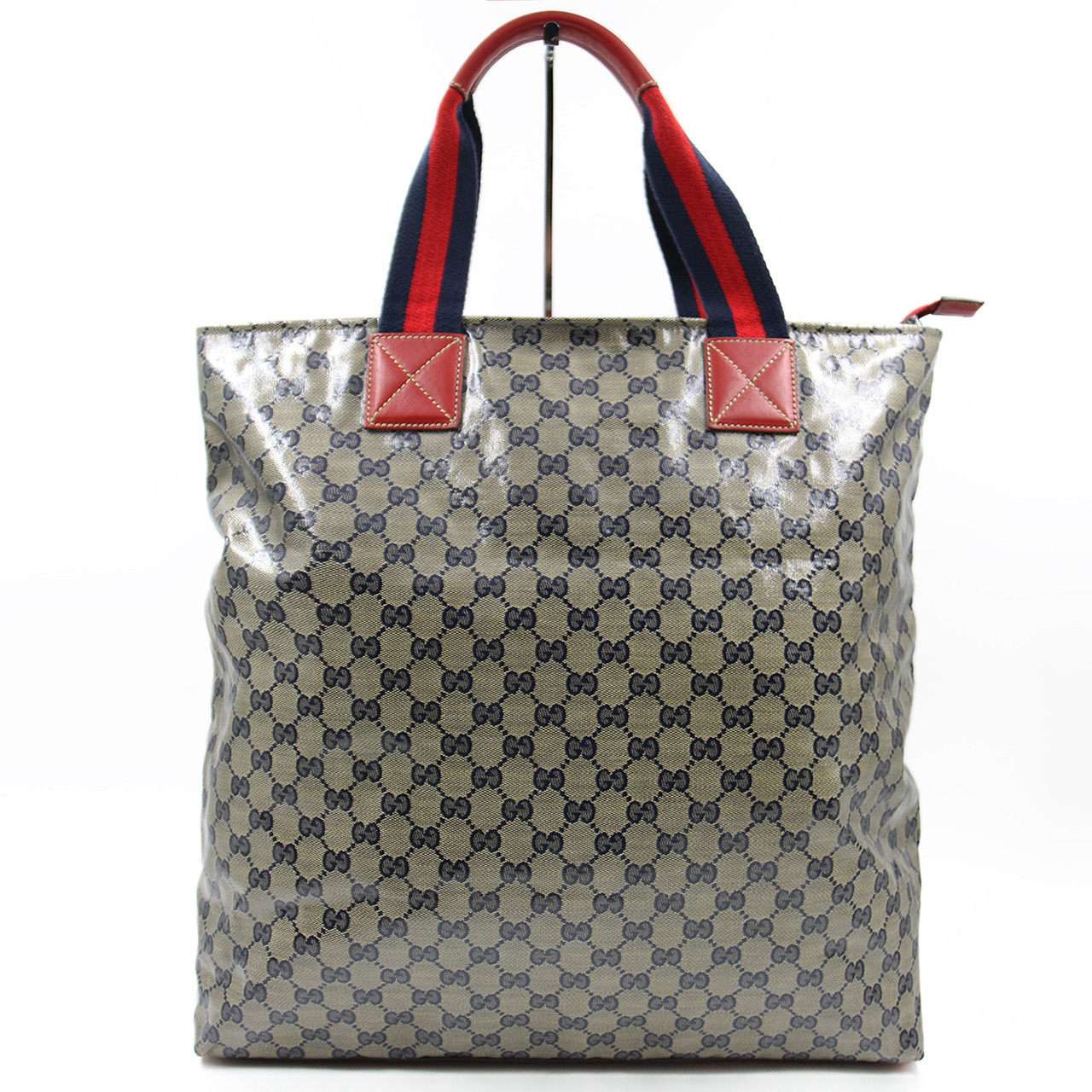 95新〕gucci 古琦经典双g暗纹pvc大手提袋 男女通用