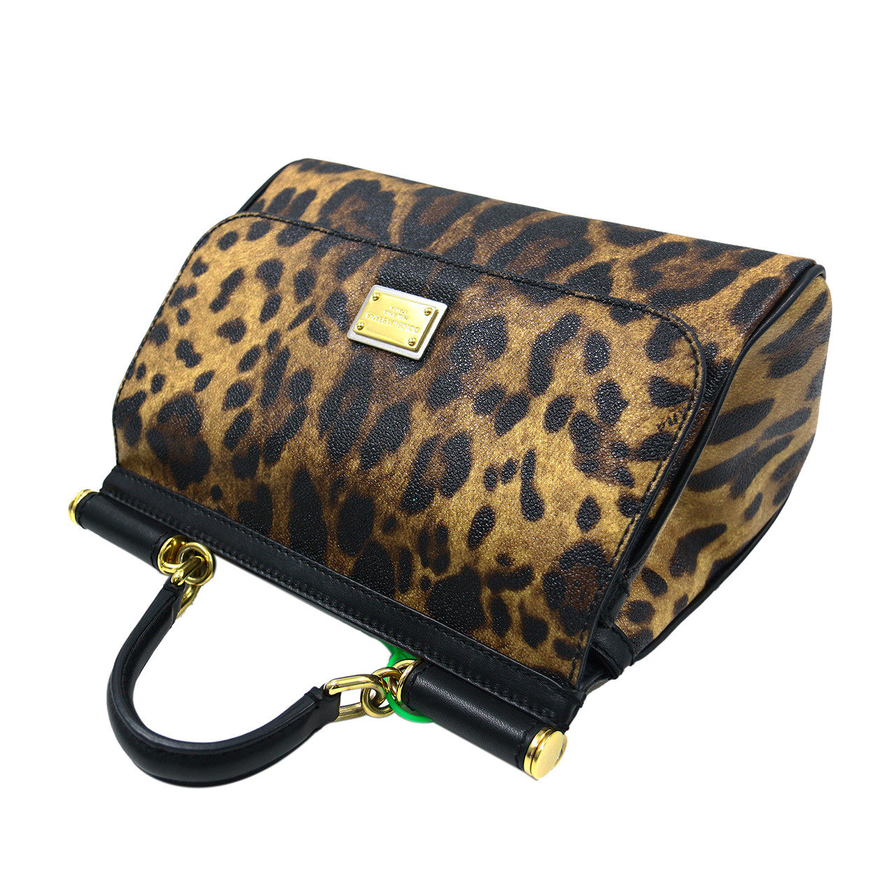 95新〕dolce gabbana 杜嘉班纳 豹纹漆皮女士手提包 可肩背