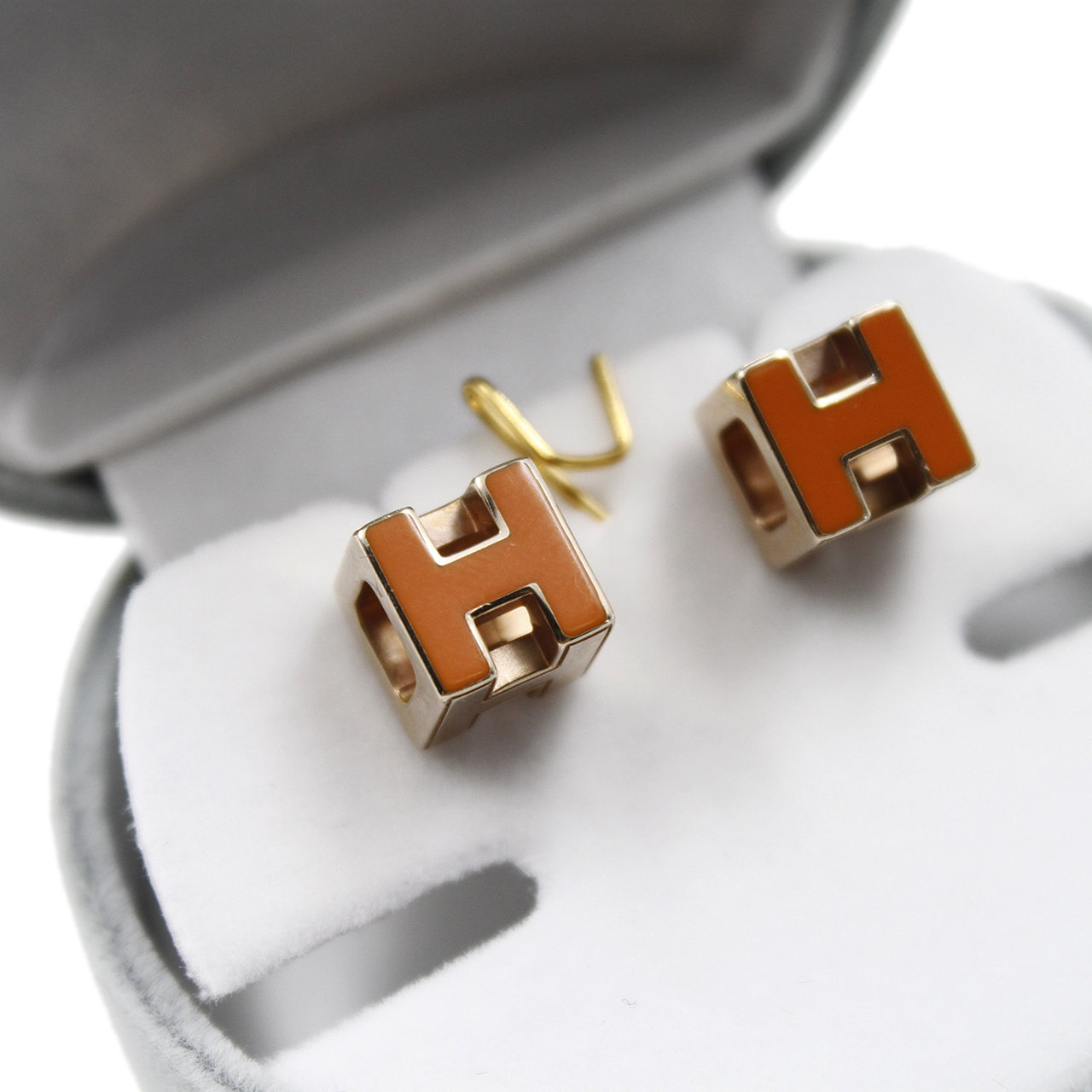 9.5新〕hermes 爱马仕 h方型耳环耳钉