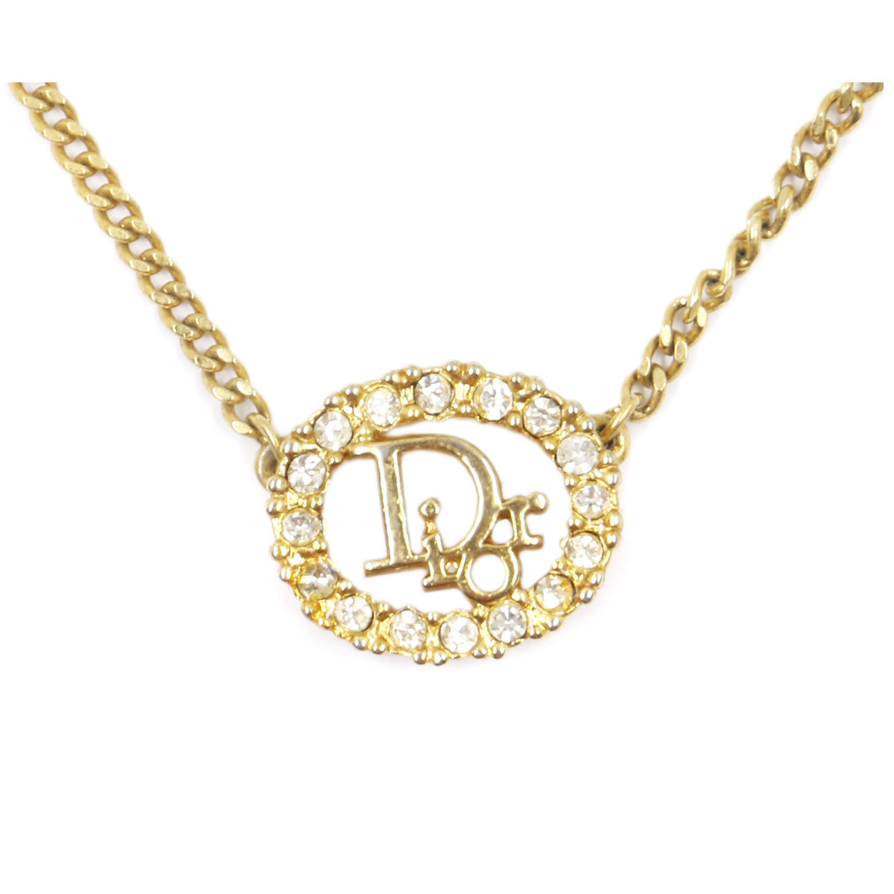 [9.0新]迪奥dior女士项链合金镶水钻椭圆吊坠