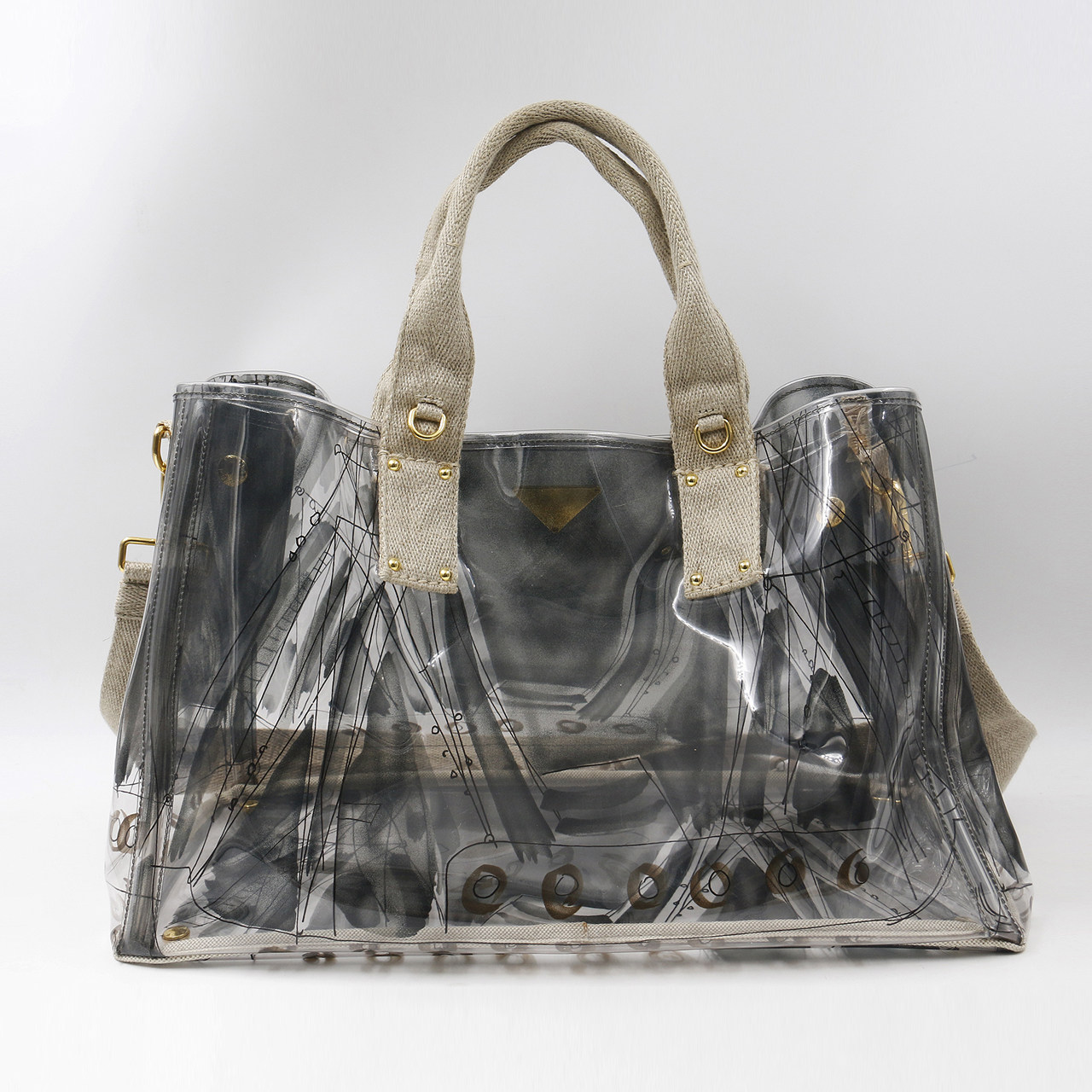 [9.0新]普拉达prada女士手提包单肩包透明果冻包