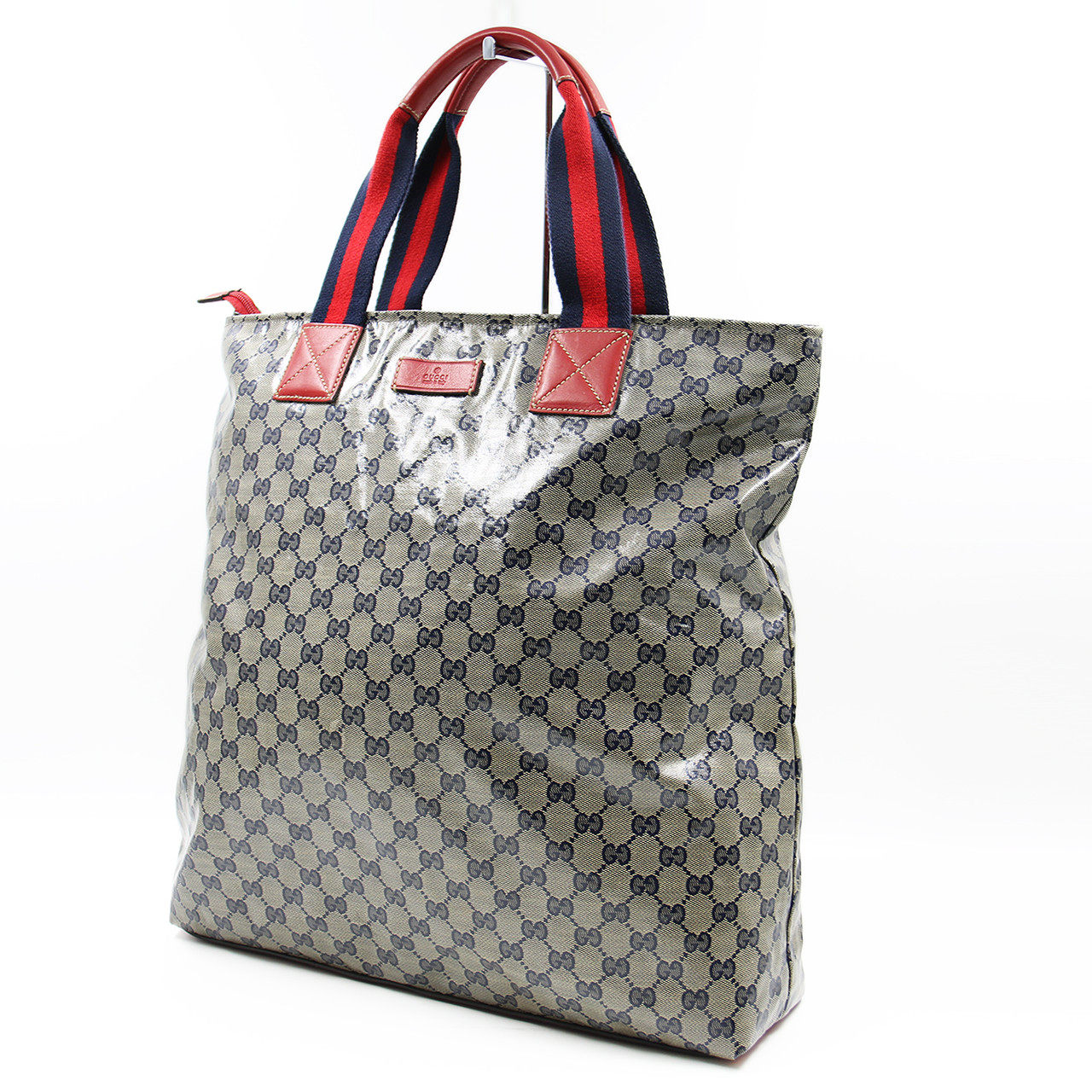 95新〕gucci 古琦经典双g暗纹pvc大手提袋 男女通用