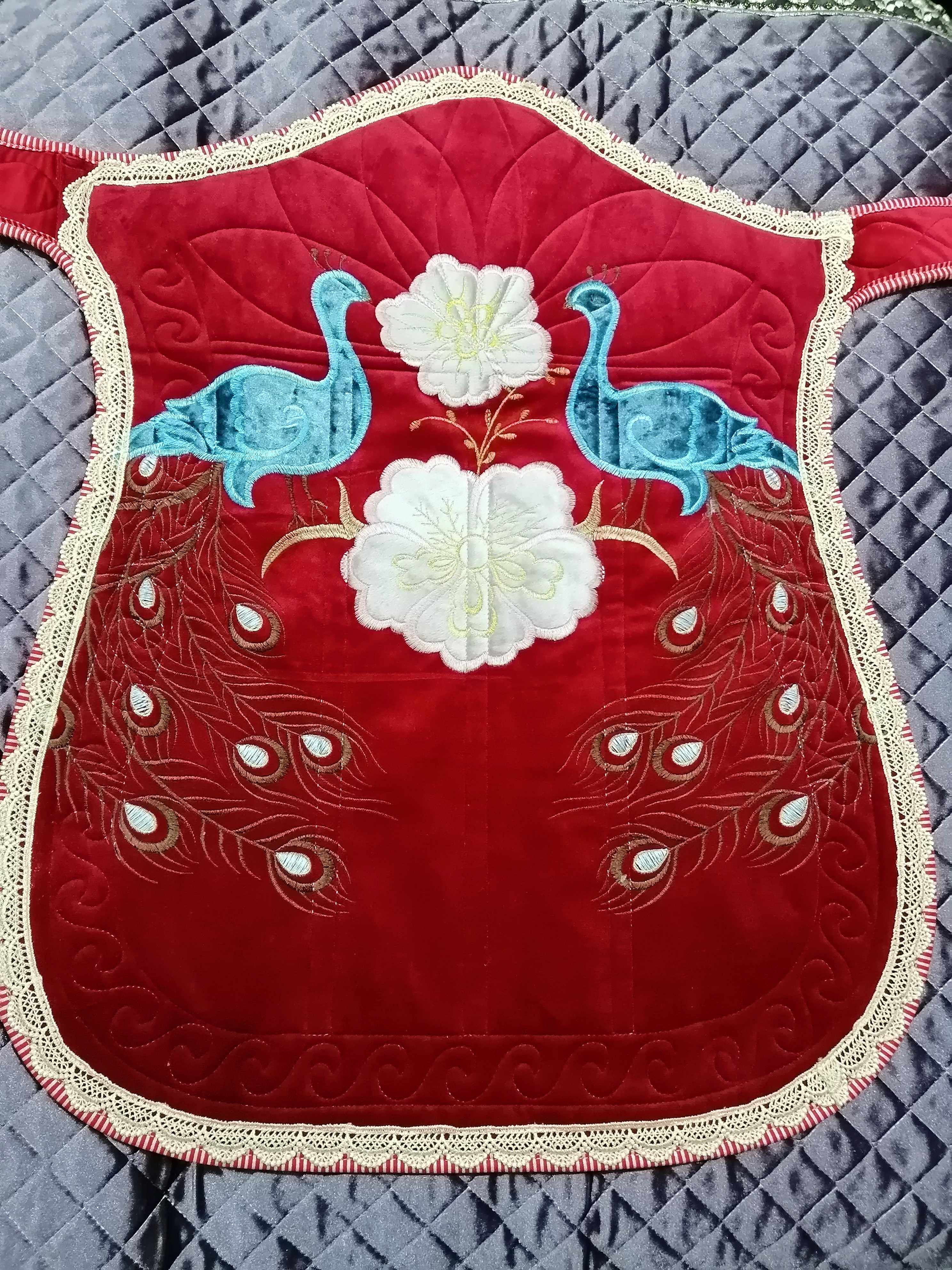 绣花边背扇带袋云贵川传统民族四季通用新款老式外出