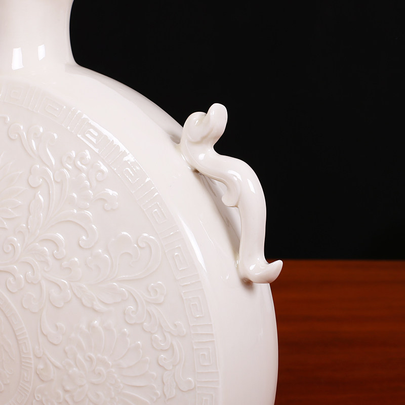 精品陶瓷一元起拍专场 白耀亮《刻花菊纹扁瓶》工艺美术大师 河大荣誉