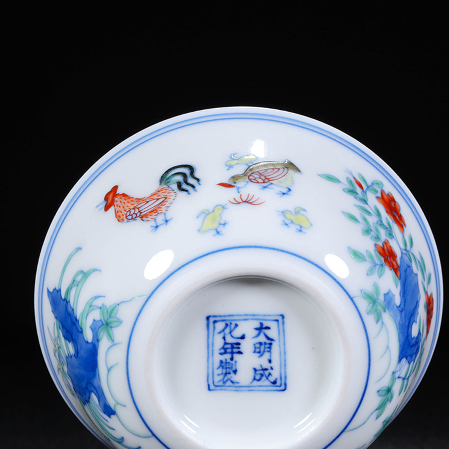 【真品2.8亿】仿成化斗彩鸡缸杯 景德镇高级陶瓷美术师