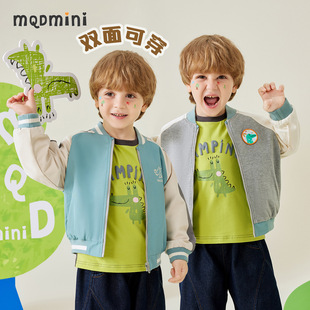 新款 MQDMINI童装男童两面穿夹克外套男春秋中小童卡通棒球服上衣