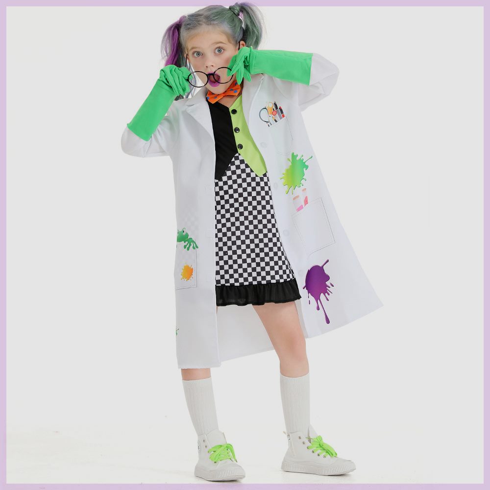 万圣节服装疯狂科学怪人女童职业演出服表演服 跨境货源cosplay服