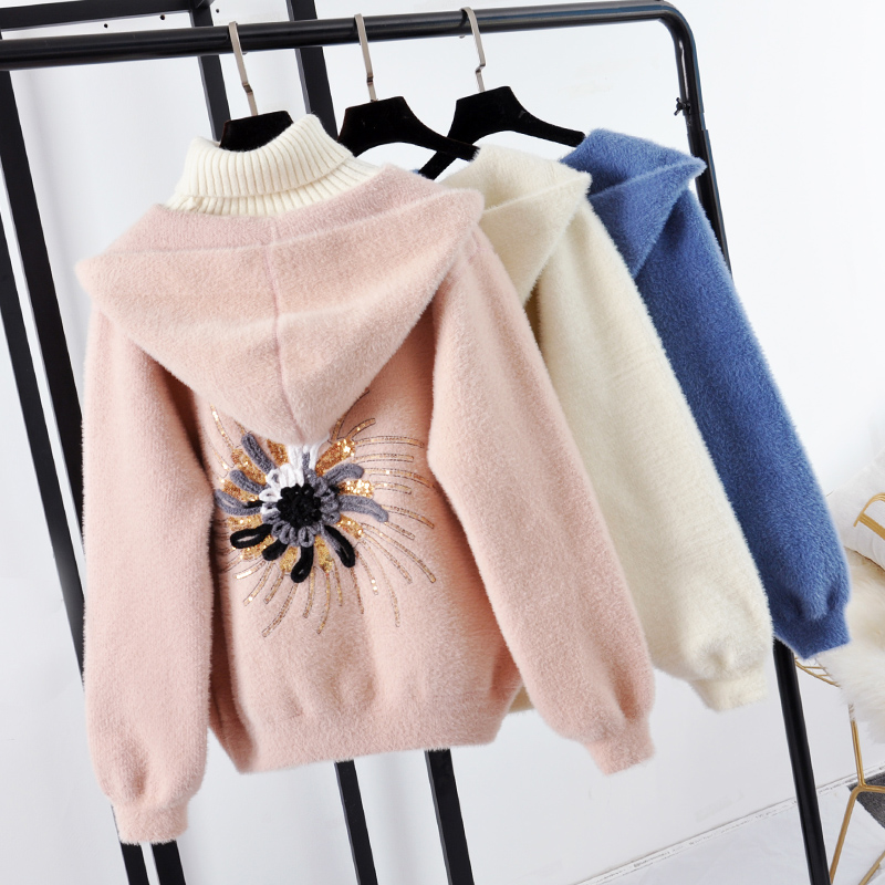 水貂绒外套女短款2019新款秋冬加厚貂毛网红刺绣亮片小个子开衫|msdalam kategori Butik wanita / wanita, sweater - dari Buy2taobao.com untuk memberikan perkhidmatan ejen Taobao profesional membeli