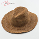 新品高品质手工编织拉菲草爵士帽可折叠拉菲草帽休闲旅游帽