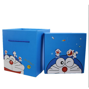 正方形礼盒包装盒哆啦A梦圣日零食六一儿童节送小朋友礼物盒